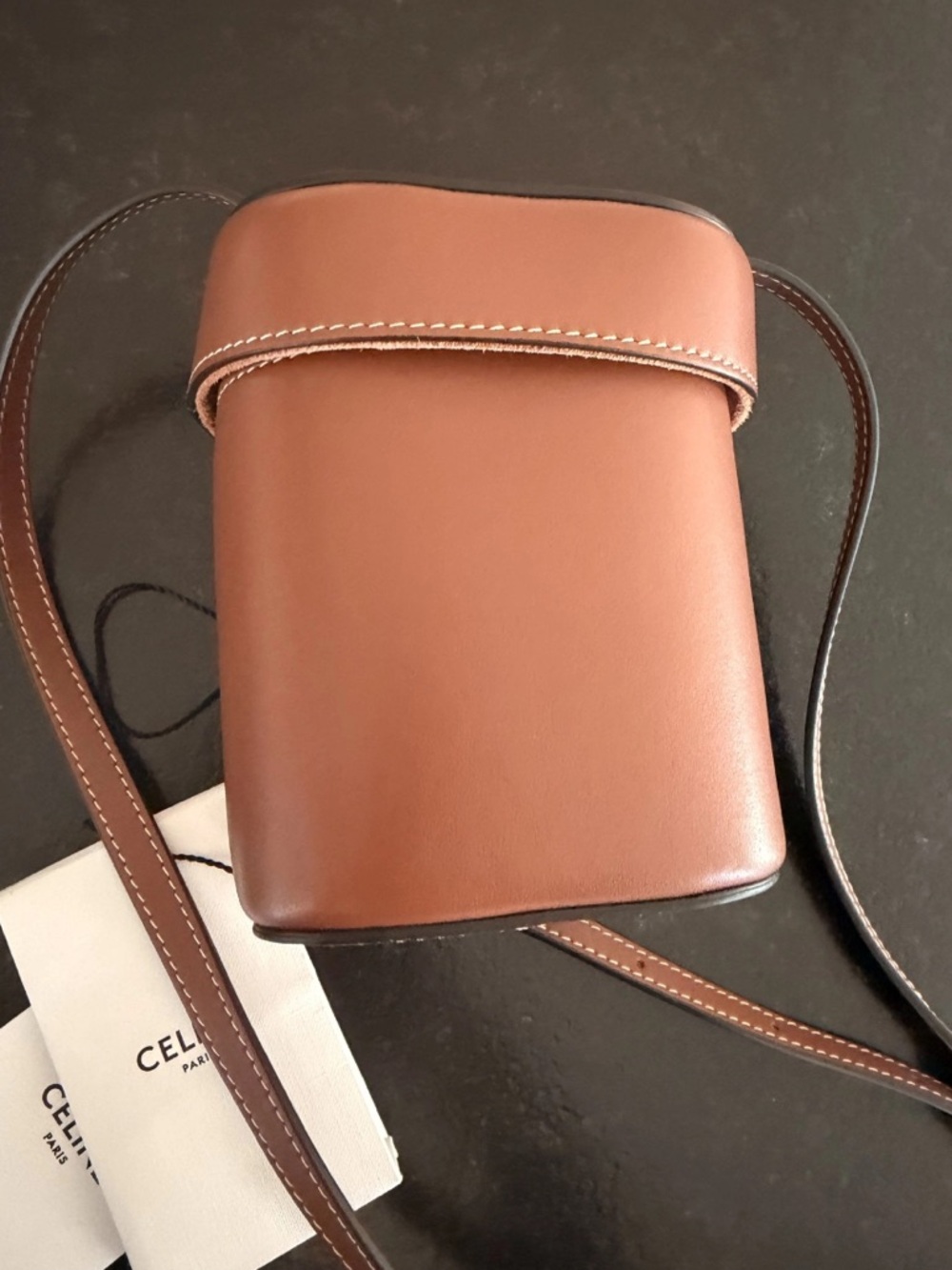 Celine Tan Leather Cuir Triomphe Crossbody Box Bag - Picture 7 of 10